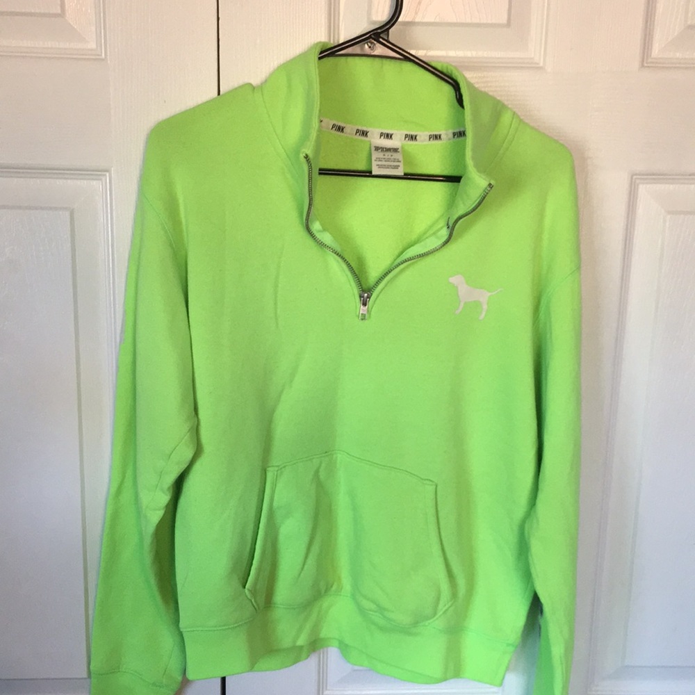 Neon Green VS PINK quarter zip